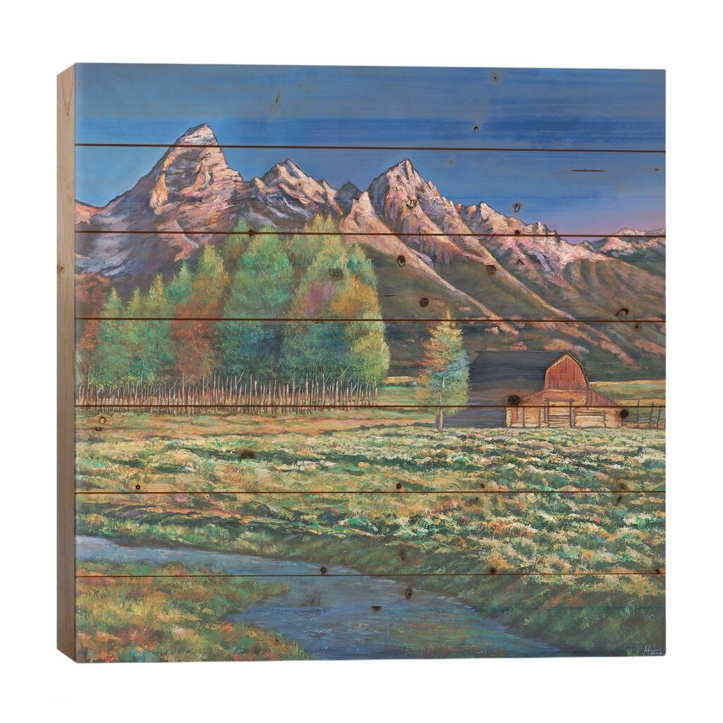 Wyoming Print On Wood by Johnathan Harris - Multi-Color