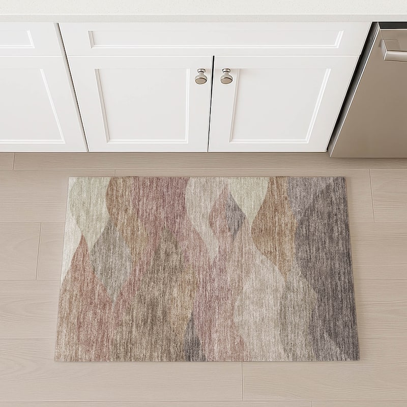 Machine Washable Indoor/ Outdoor Modern Horizon Chantille Rug