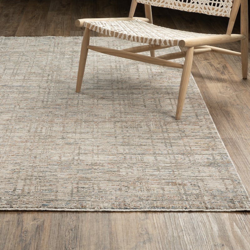 Sienna Distressed Abstract Beige/ Multi Area Rug - 2'7" x 7'7"