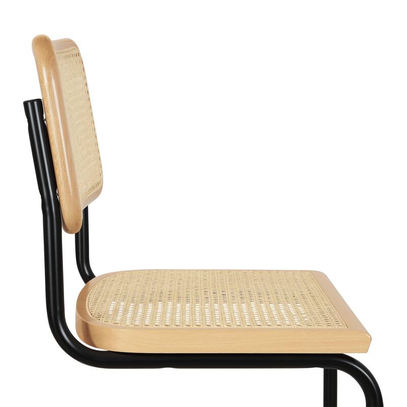 Breuer Chair Company Marcel Breuer Cesca Cane Cantilever Side Chair w/ Black Steel Frame (Various Wood & Cane Colors)