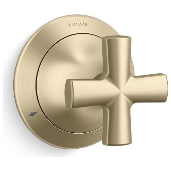 Kallista Script Single Cross Shower Transfer Handle - Brushed French Gold