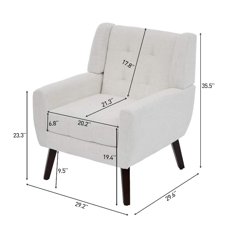Tufted Arm Chair Upholstered Lounge Chair(Set of 2)