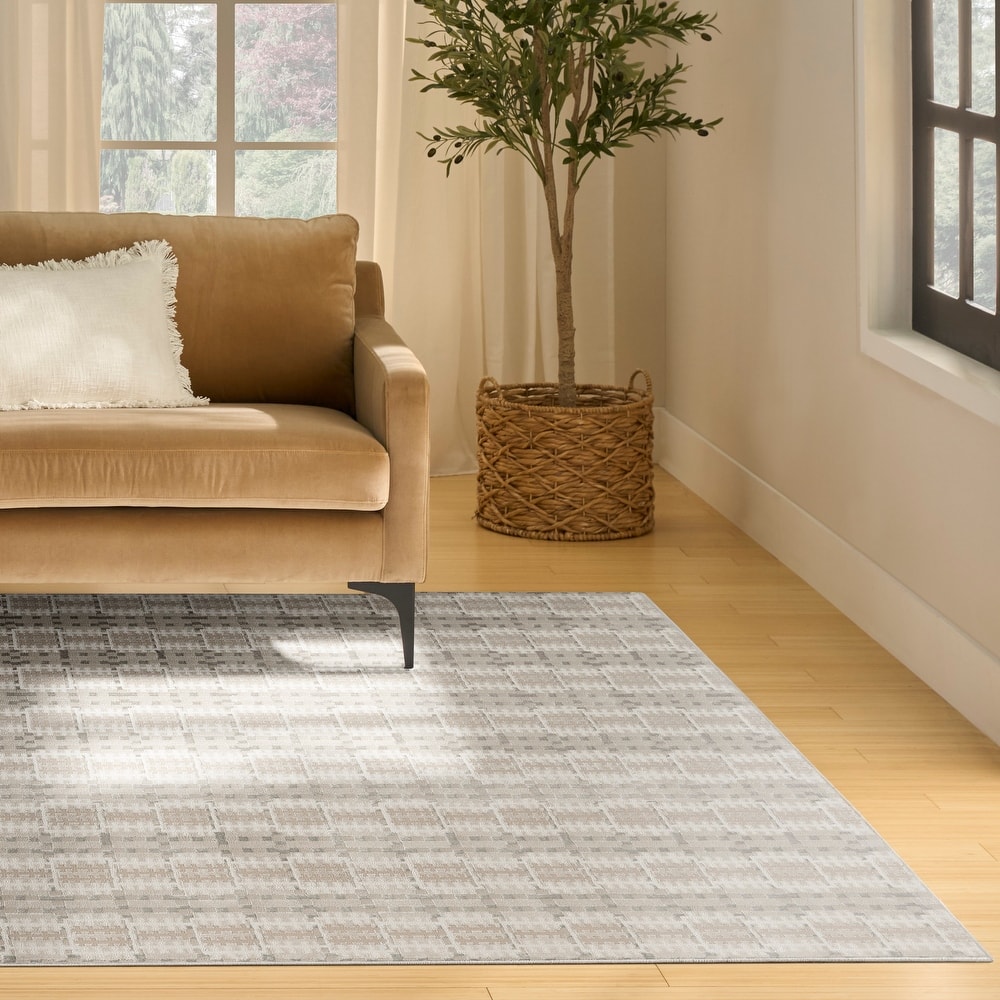 Nourison Nordic Indoor only Grey Geometric Area Rug