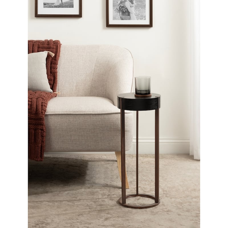Kate and Laurel Rovin Drink Table Wood and Metal - 9x9x22