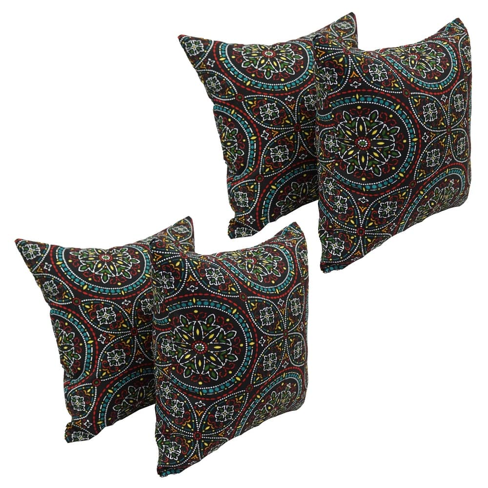 Blazing Needles 17-inch Square Polyester Outdoor Throw Pillows (Set of 4)