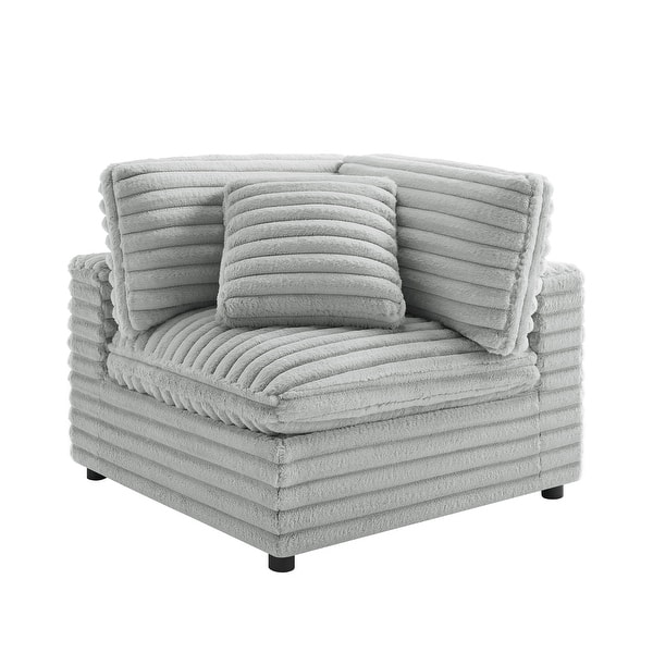 slide 2 of 6, Josephine Corner Wedge Accent Chair in Wide Plush Cord-Like Fabric by Greyson Living