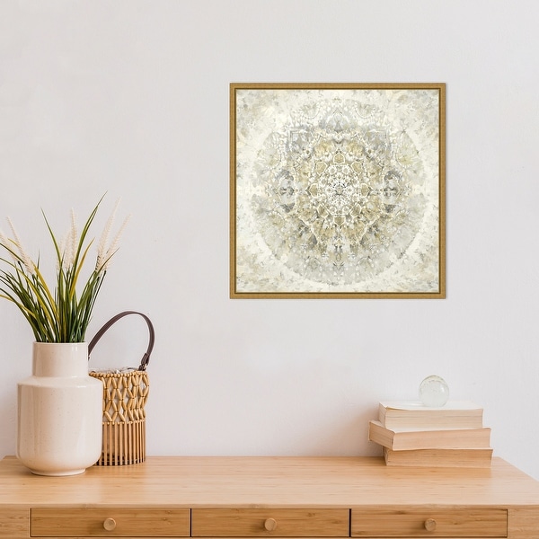 Tapestry Neutral by Molly Kearns Framed Canvas Art On Sale Bed