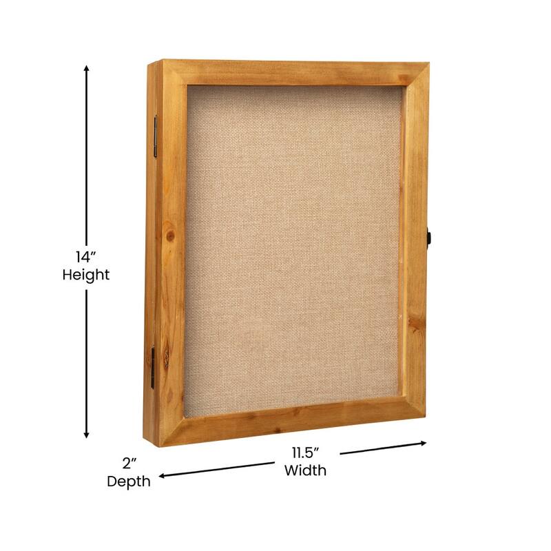 Solid Pine Shadow Display Case with Linen Liner