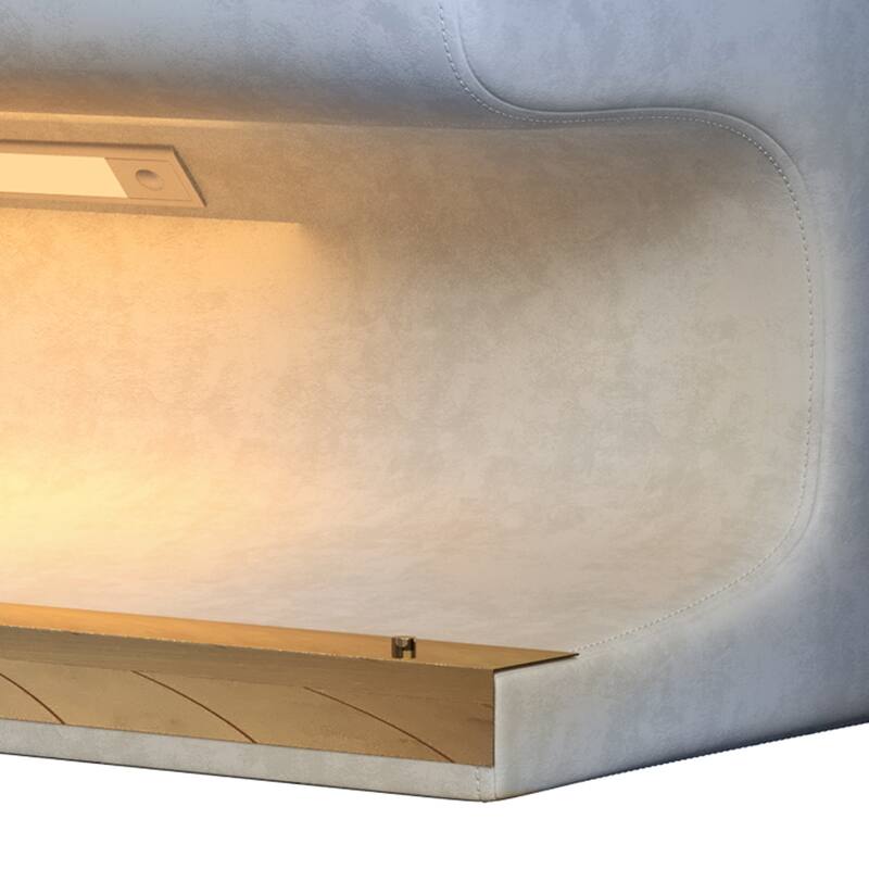 Upholstered Ottoman with LED sensor light