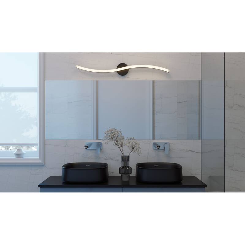 AFX Trace LED Vanity - Black - 24-Inch