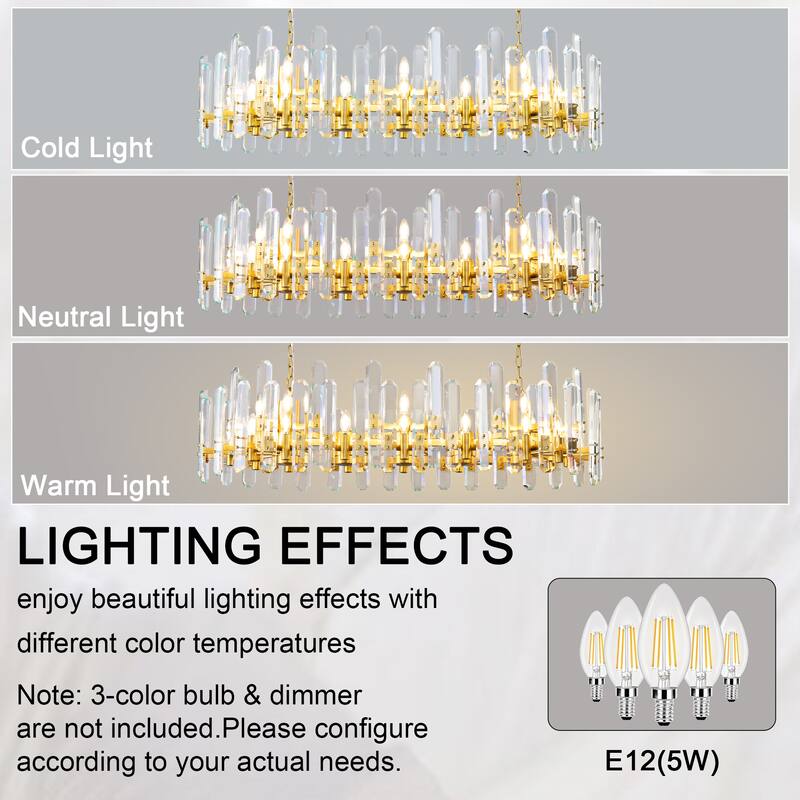 KAYLA 24- 54in Modern Luxury Crystal Chandelier Lighting - LED Ceiling Light Fixture