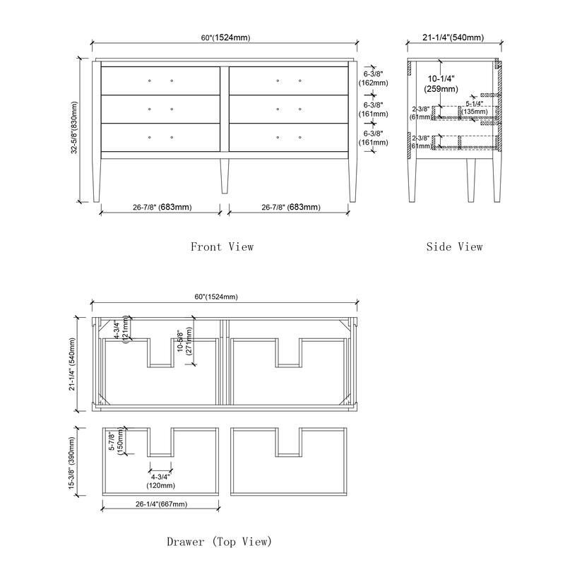 Ayer 60" Double Bathroom Vanity Set