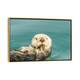 iCanvas "USA, California, San Luis Obispo. Sea otter waving." by Jaynes Gallery Framed - Gold - 18x26