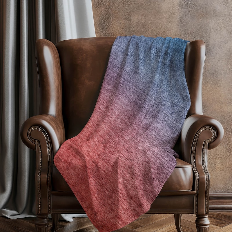 Premium Machine Washable Modern Ombre Sherpa Throw Blanket
