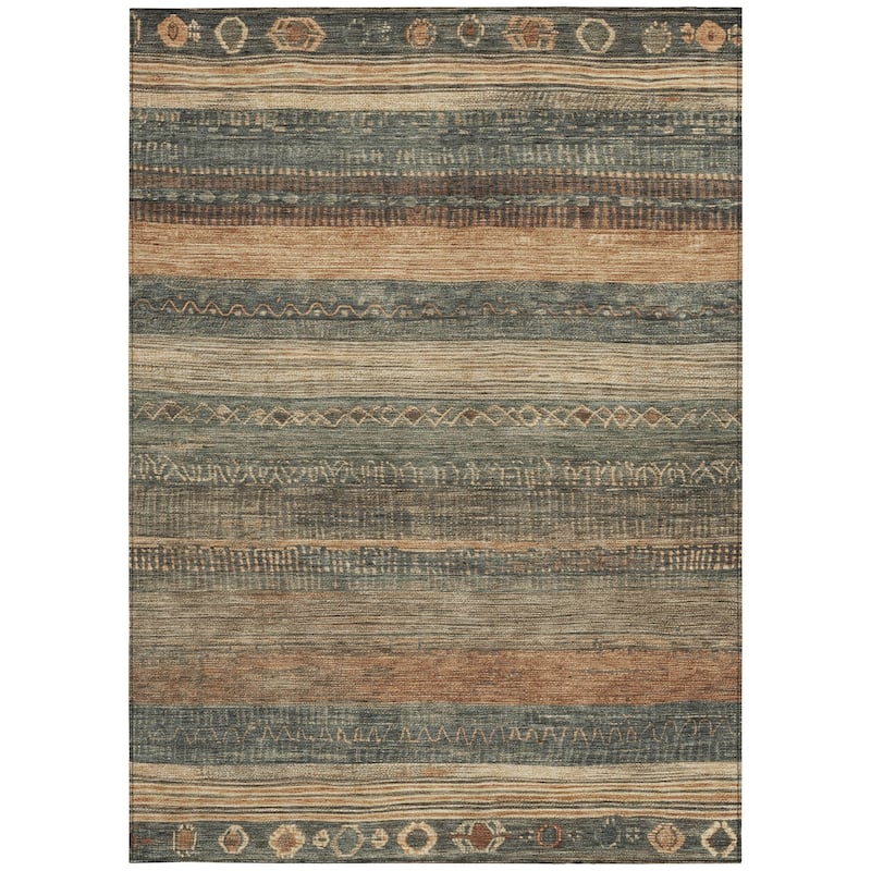 HomeRoots Aztec Transitional Rectangle Outdoor Rug