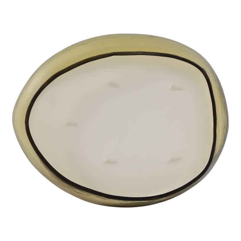 Glass and Wax Decorative Candle Bowl Modern Glam Sculptural Design - 10" x 8" x 3.5"