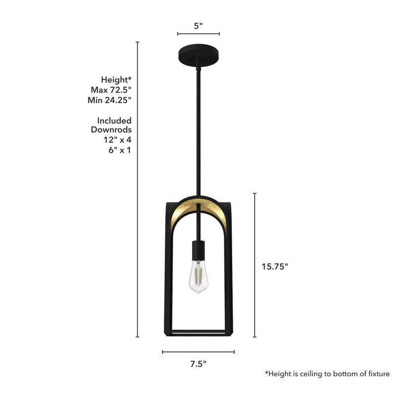 Hunter Dukestown 1-Light Mini Pendant - Kitchen Island, Dining Room - Industrial, Contemporary, Transitional