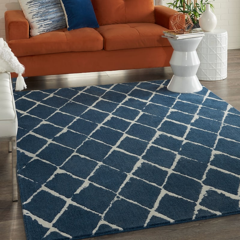 Nourison Twilight Contemporary Geometric Trellis Area Rug