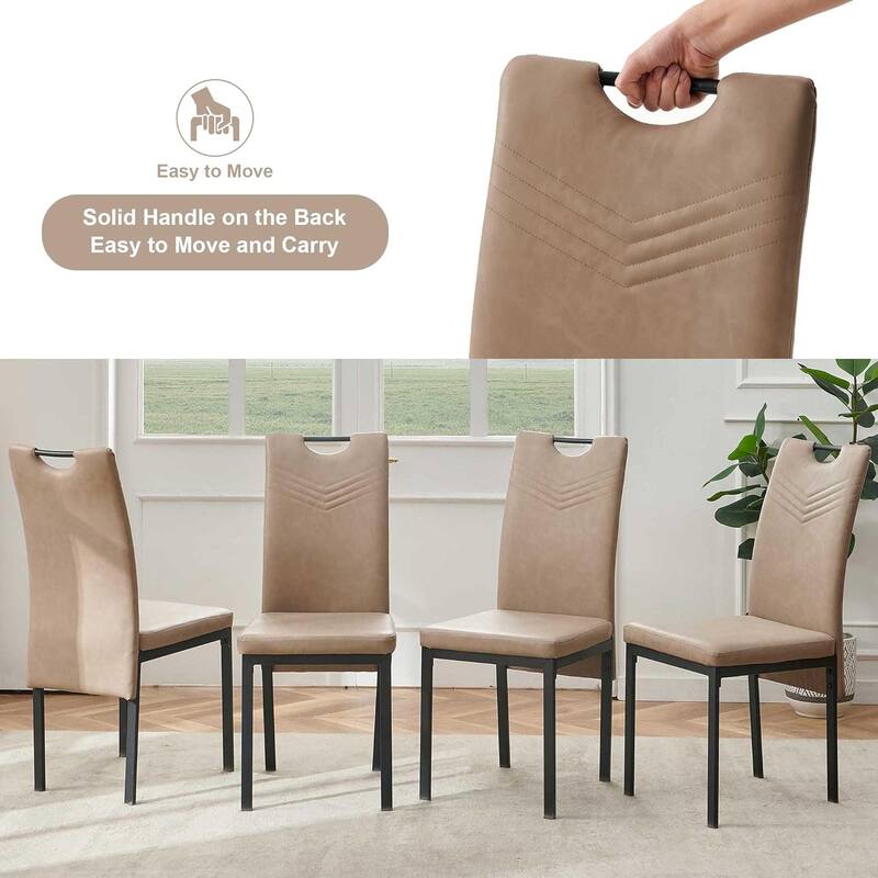 Howtai Upholstered PU Leather Home Kitchen Dining Chairs