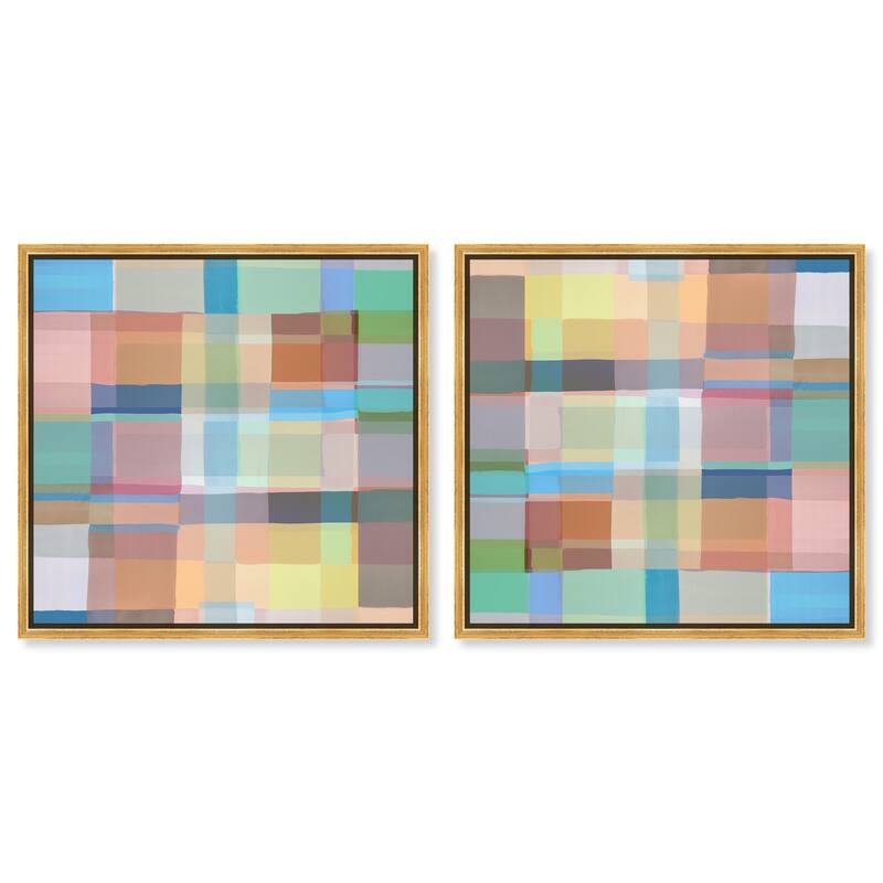 Mosaic Sneaker Canvas by Art Remedy - 54" x 36" - Gold