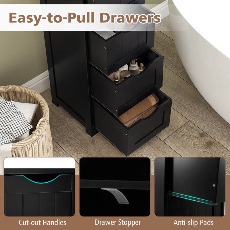 Costway 32.5'' Bathroom Floor Cabinet with Anti-tipping Device
