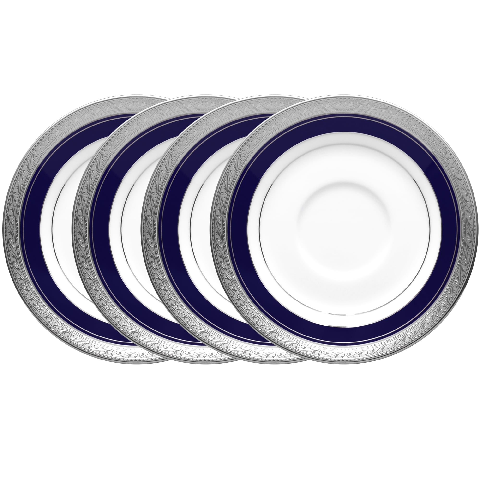 Noritake Crestwood Cobalt Platinum Set Of 4 Saucers, 6