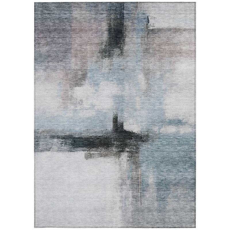 HomeRoots Abstract Transitional Rectangle Outdoor Rug