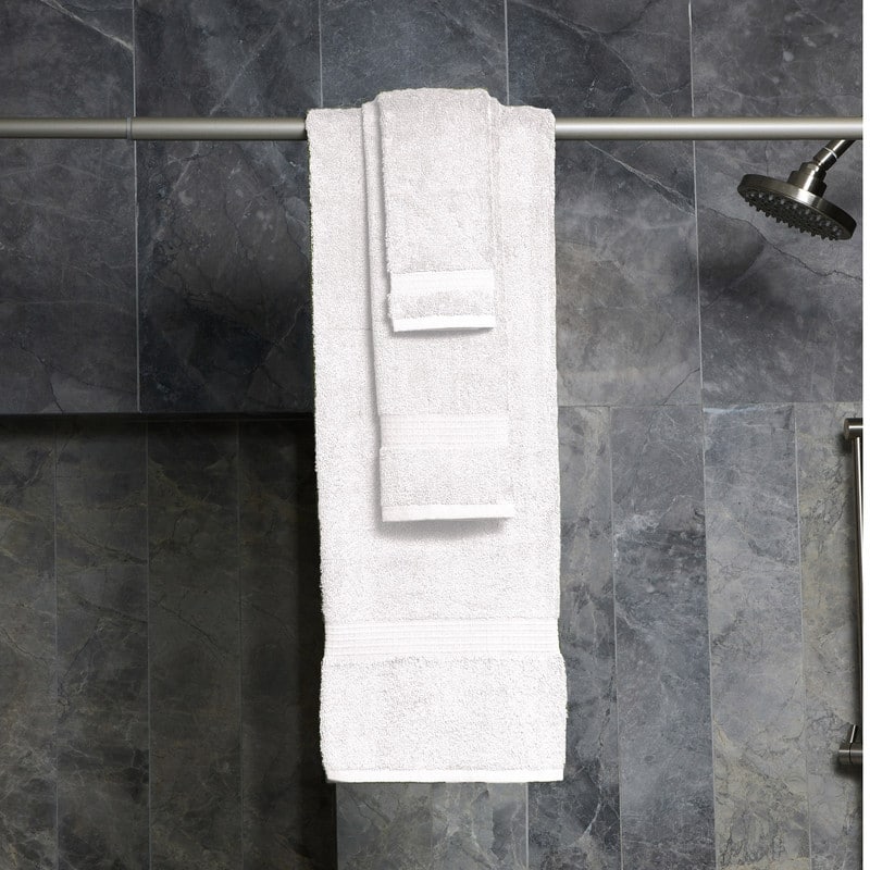 Classic Touch 6-Piece 100 Cotton Towel Set - White