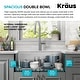 preview thumbnail 94 of 150, KRAUS Kore Workstation Drop-In Stainless Steel Kitchen Sink