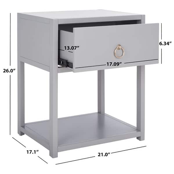 dimension image slide 4 of 6, SAFAVIEH Sadie 21-Inch Rubberwood Accent Table Nightstand