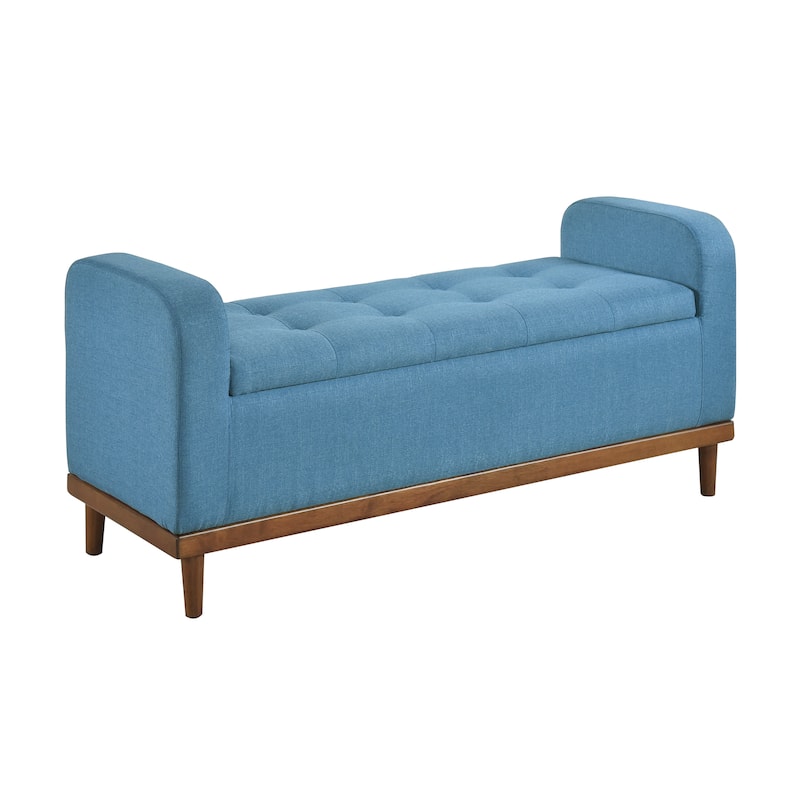 Brighton Fabric Lift Top Storage Bench - Blue
