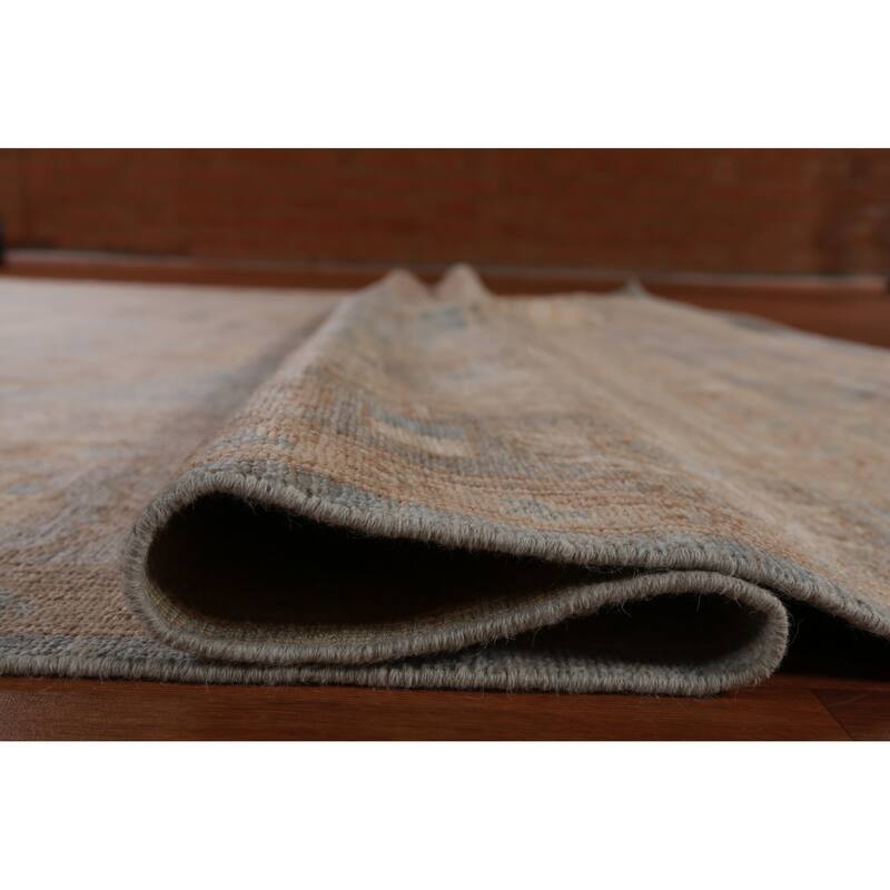 Hand Knotted Oriental 100% Wool Carpet Transitional Medallion Navy Blue & Blues Oushak Area Rug - 13' 11'' X 10' 4''