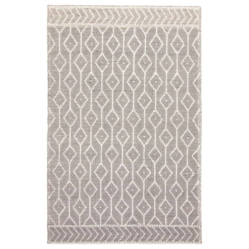 ECARPETGALLERY Braid weave Sienna Grey Wool Rug - 5'1 x 8'0 - Dark Grey - 5'1 x 8'0