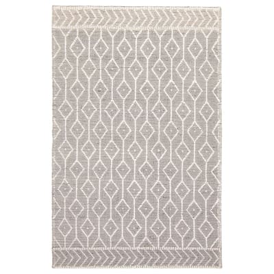 ECARPETGALLERY Braid weave Sienna Grey Wool Rug - 5'1 x 8'0