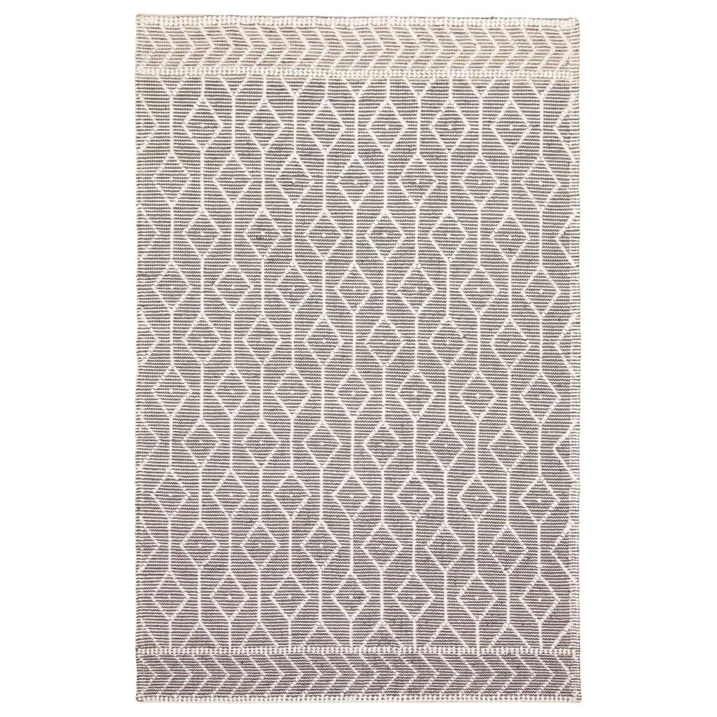 ECARPETGALLERY Braid weave Sienna Grey Wool Rug - 5'1 x 8'0