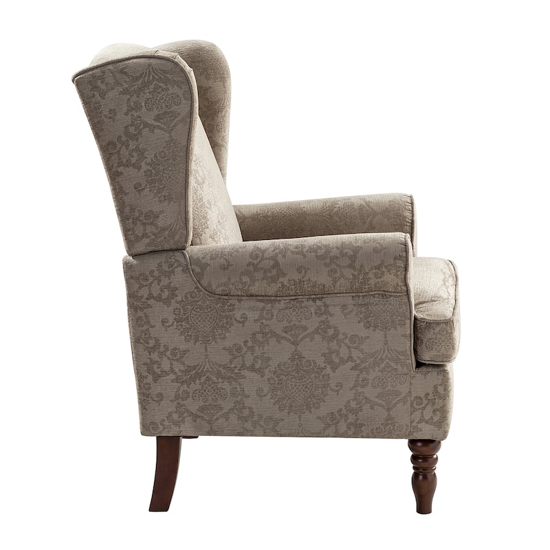 Epimethis Traditional Wingback Armchair with Foam-filled Seat and Turned Legs Set of 2 by HULALA HOME