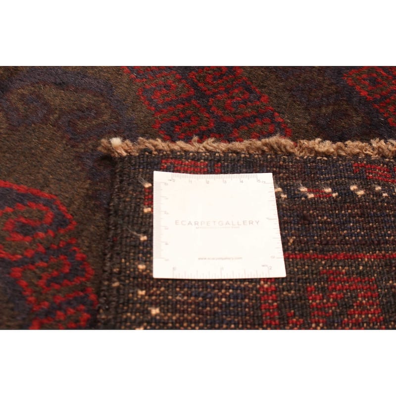 ECARPETGALLERY Hand-knotted Baluch Dark Grey Wool Rug - 3'8 x 6'5