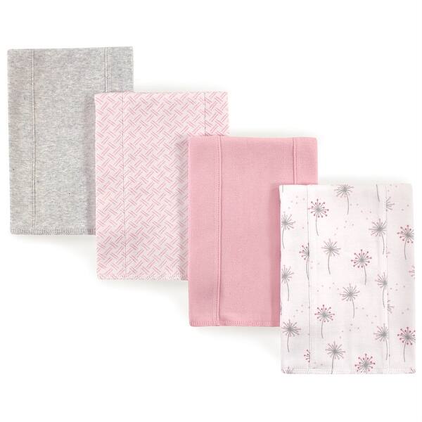 slide 1 of 1, Touched by Nature Baby Girl Organic Cotton Burp Cloths 4pk, Dandelions, One Size - Dandelions - One Size