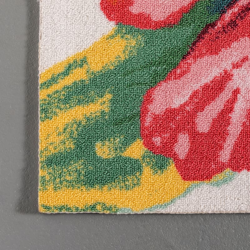 Nuloom Multi Indoor/Outdoor Contemporary Tropical Majestic Lush Hibiscus Area Rug