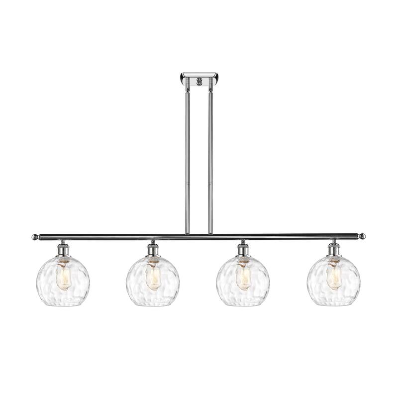 Innovations Lighting Ballston Athens Water Glass - 4 Light 48" Island Light - Clear Water Glass/Polished Chrome