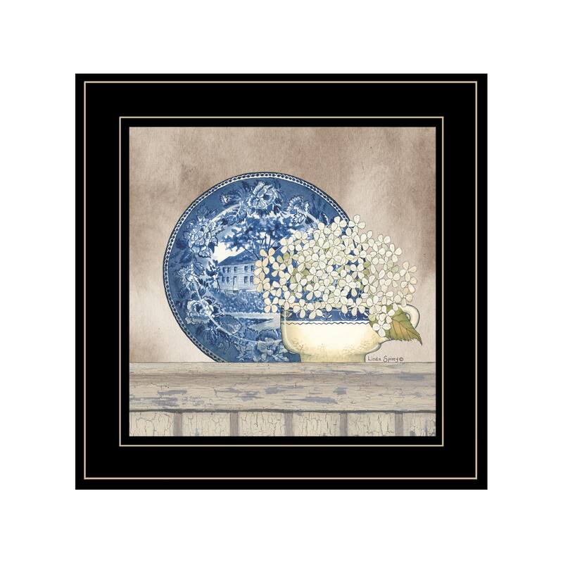 Framed Wall Art - Farmhouse Blues I, Black Frame