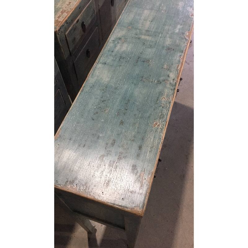 Artissance Console Table w/4 Drawers, 39" Long, Weathered Soft Aqua