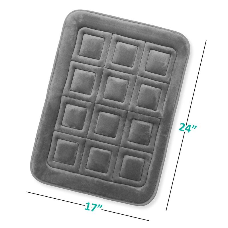 Clara Clark Ultra Soft Non Slip and Absorbent Bath Rug - Waffled Velvet Memory Foam Bath Mat