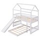 preview thumbnail 5 of 14, Twin over Twin Bunk Bed with Slide, House Bed with Slide