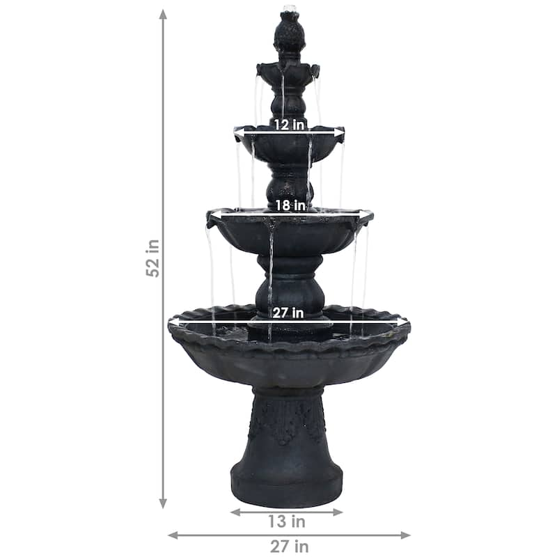 Sunnydaze Flower Blossom 3 Tiered Electric Fountain Lightweight - Choose Color