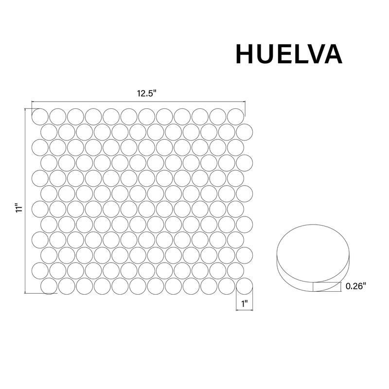 Altair Huelva Glass Penny Mosaic Floor and Wall Tile