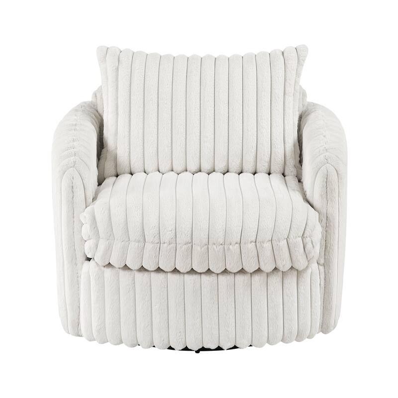 Genor 38.5" Corduroy Fabric Swivel Chair - 360-Degree Swivel