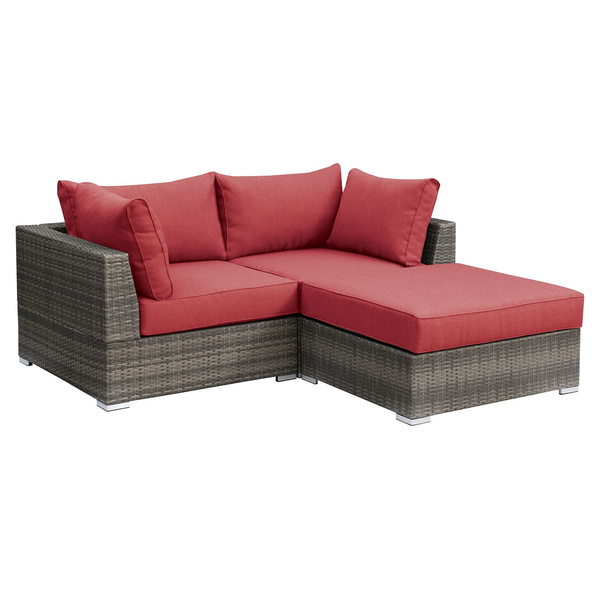 Patio loveseat shop with ottoman