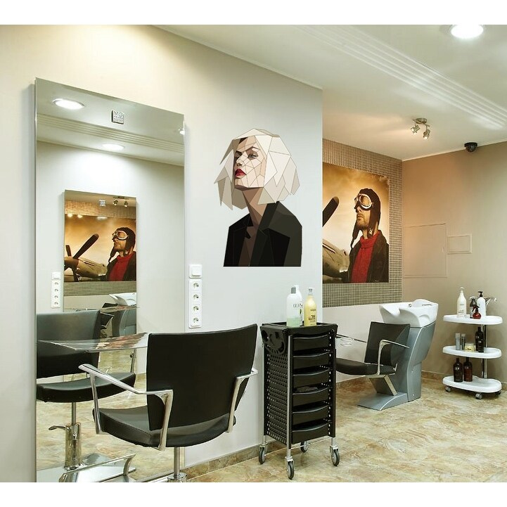 Hair Salon Polygonal Wall Decal Beauty Salon Polygon Modern Wall Art Sticker For Spa Overstock 31794258