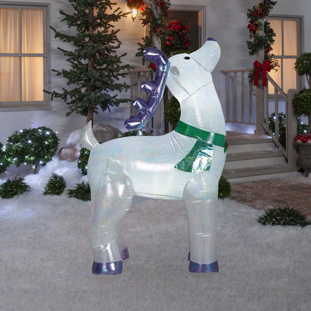 Airblown-Mixed Media-Silver Iridescent Reindeer Buck-LG